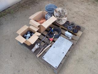 Qty Of Tie Wire, Swivel Casters, Klein Bag And Assorted Supplies