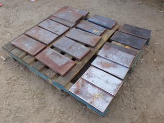 Qty Of 13 3/4in X 6 1/2in And 12in X 6in Steel Plates