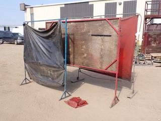 (1) 81in X 7ft, (1) 78in X 8ft Plywood And (1) 71in X 78in Welding Screens