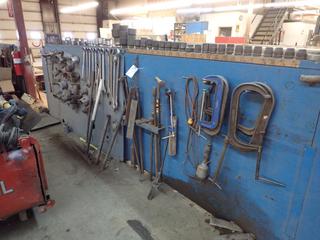 Qty Of Assorted Size Wrenches, Sockets, Lock Nut Sockets, C-Clamps, 3/4in Power Bar And 3/4in Ratchet