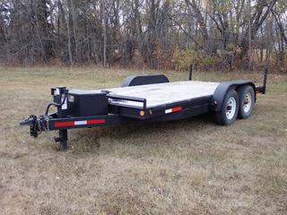 2016 Double A 16ft X 84in T/A Equipment Trailer c/w 14,000lb GVWR, Bulldog 4400 Winch, 2 5/16in Ball Hitch, Ramps And ST235/80R16 Tires. VIN 2DAEC4272GT017707 **Located In Edmonton**