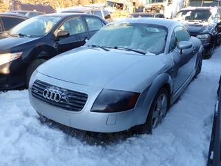2002 Audi TT Quattro 2-Door Sedan c/w 1781cc, 5-Spd Manual, Leather And 225/45R17 Tires. VIN TRUWC28N221031640 *Note: Minor Rust, Scratches, No Key, Running Condition Unknown, Buyer Responsible For Removal* **Located In Fort McMurray**