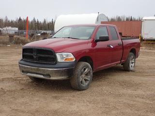 2011 Dodge Ram 1500 4X4 Quad Cab Pickup c/w 5.7L V8 Hemi, A/T And 275/55R20 Tires. Showing 237,930kms. VIN 1D7RV1GT1BS591936 *Note: Windshield Cracked, Minor Rust* **Located In Fort McMurray**