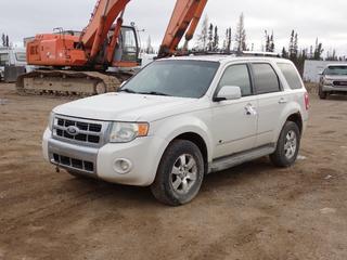 2010 Ford Escape Limited SUV c/w 3.0L V6 Duratec, A/T, Power Sunroof And 235/70R16 Tires. Showing 338,692kms. VIN 1FMCU9EG4AKB73159 *Note: Previously Registered In Saskatchewan, Minor Rust, Glass Latches Broken Rear Window, Does Not Start* **Located In Fort McMurray**