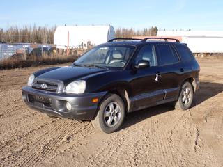 2006 Hyundai Santa Fe SUV c/w 2.7L V6, A/T, Power Sunroof And 225/70R16 Tires. Showing 212,563kms. VIN KM8SB73DX6U037600 *Note: Minor Rust* **Located In Fort McMurray**