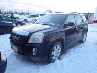 2011 GMC Terrain SLT AWD SUV c/w 2.4L 4-Cyl ECOTEC And 225/65R17 Tires. Showing 325,336kms. VIN 2CTFLVEC4B6332894 *Note: Windshield Cracked, Rust Throughout Body. Turns Over Does Not Start, Running Condition Unknown* **Located In Fort McMurray**