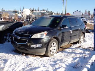 2010 Chevrolet Traverse LT AWD SUV c/w 3.6L, A/T And 255/65R18 Tires. VIN 1GNLVGED0AJ221586 *Note: No Key, Unable To Verify Mileage, Rust, Running Condition Unknown, Buyer Responsible For Removal* **Located In Fort McMurray**
