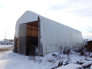 Quick Structures 60ft X 18ft X 18ft Shelter w/ 11ft(W) Door Opening *Note: Contents Not Included, Buyer Responsible For Dismantle And Removal* **Located In Fort McMurray**