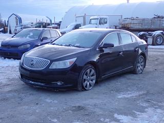 2012 Buick LaCrosse AWD 4-Door Sedan c/w 3.6L V6, A/T, Backup Camera, Power Sunroof And 235/50R18 Tires. Showing 111,445kms. VIN 1G4G65G35CF358055 *Note: Back Bumper Passenger Side Damaged* **Located In Fort McMurray**