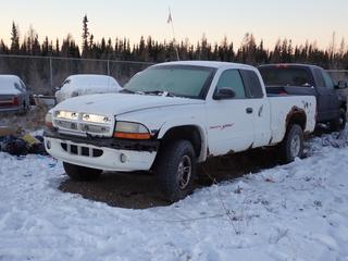 1998 Dodge Dakota Sport 4X4 Pickup c/w 3.9L V6 Magnum, 5-Spd Manual And 31X10.50R15LT Tires. VIN 1B7GG22X8WS733247 *Note: Rust, Windshield Cracked, Box Rusted, No Key, Running Condition Unknown, Buyer Responsible For Removal* **Located In Fort McMurray**
