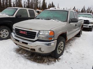 2007 GMC Sierra SLE 1500 4X4 Extended Cab Pickup c/w A/T And P265/70R17 Tires. VIN 1GTEK19V57E153250 *Note: Rust Throughout Body, No Key, Running Condition Unknown, Buyer Responsible For Removal* **Located In Fort McMurray**
