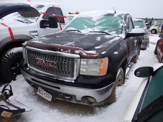 2009 GMC Sierra SLE 4X4 Pickup c/w 6.0L V8 Vortec, A/T And LT245/70R17 Tires. VIN 1GTEK14C19Z262404 *Note: Door Panels Need To Be Installed, Windshield Cracked, Previously Registered In New Brunswick, Running Condition Unknown, Buyer Responsible For Removal* **Located In Fort McMurray**