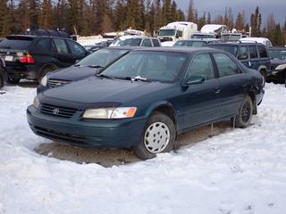 1998 Toyota Camry CE 4-Door Sedan c/w 2.2L, A/T And 195/70R14 Tires. Showing 188,513kms. VIN 4T1BG22K7WU842040 *Note: Rear Fender, Tail Light And Bumper Damaged, Minor Rust, No Keys, Running Condition Unknown, Buyer Responsible For Removal* **Located In Fort McMurray**