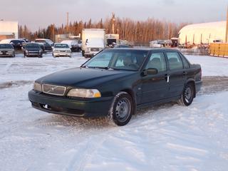 1999 Volvo S70 AWD 4-Door Sedan c/w 2.4L, A/T, Power Sunroof And 205/55R16 Tires. Showing 351,632kms. VIN YV1LT56D8X2583678 *Note: Dents In Quarter Panel Passenger Side, Windshield Cracked, No Glovebox* **Located In Fort McMurray**