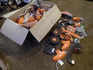 Qty Of Deflector Kits, Tool Pouch, Shroud Covers, Powersaw Housings, Filter Covers, 4.10/3.50-4 Tire And Assorted Supplies **Located In Fort McMurray**