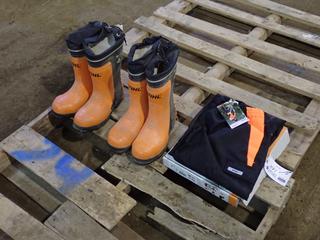 (1) Size 9 And (1) Size 7 STIHL Boots c/w STIHL Size Medium Safety Pants **Located In Fort McMurray**