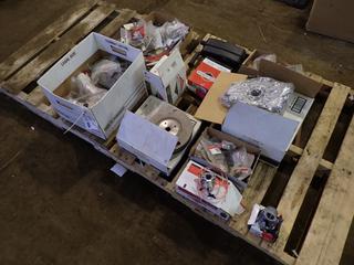 Qty Of Tags, Keys, Gaskets, Engine Face Plate, Briggs & Stratton Fly Wheel, Muffler And Assorted Supplies **Located In Fort McMurray**