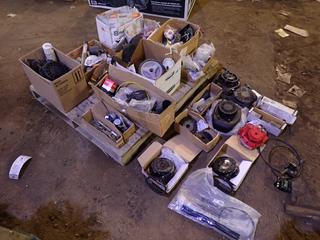 Qty Of Seat Belts, Brake Caliper, Recoil Starter, Hose, Powersaw Handles, Grinding Wheels, Drive Cable Kit, Rivets, Gears And Assorted Supplies **Located In Fort McMurray**