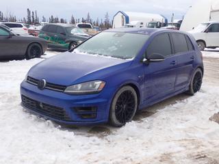 2016 Volkswagen Golf R 4-Door Sedan c/w 2.0L, 5-Spd Manual And 225/45R17 Tires. Showing 90,038kms. VIN WVWUF7AU4GW239973 *Note: No Key, Running Condition Unknown, Buyer Responsible For Removal* **Located In Fort McMurray**