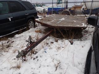 11ft X 101in S/A Utility Trailer c/w 2in Ball Hitch And ST175/80R13 Tires *Note: Holes In Deck, Driver Side Axle Damaged, No VIN Bill Of Sale Only* **Located In Fort McMurray**
