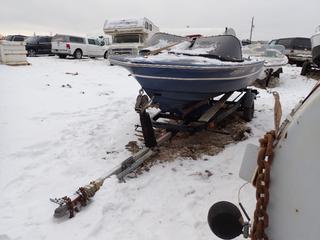 Starcraft 14ft Boat w/ Chrysler 55 Outbound Motor. HIN DOT114125 c/w 16ft S/A Boat Trailer, 2in Ball Hitch And 5.30-12 Tires. *Note: Unable To Verify Trailer VIN, Buyer Responsible For Removal* **Located In Fort McMurray**