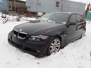 2006 BMW 4-Door Sedan c/w A/T, Power Sunroof And 225/45R17 Tires. VIN WBAVB13556KR63242 *Note: Front End, Passenger Door And Rocker Panel Damaged, No Key, Running Condition Unknown, Buyer Responsible For Removal* **Located In Fort McMurray**
