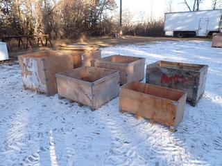 Qty Of (6) 40in X 18in X 20in - 40in X 36in X 32in Wood Crates **Located In Edmonton**