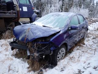 2017 Toyota Corolla SE 4-Door Sedan c/w 205/55R16 Tires. Showing 131,251kms. VIN 2T1BURHE1HC739011 *Note: Air Bags Deployed, Front End Damaged, No Key, Running Condition Unknown, Buyer Responsible For Removal* **Located In Fort McMurray**
