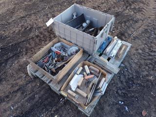 Qty Of Cement Trowels, Nuts, Bolts, Grinding Wheels, Hammer, Blades, Oil Filter Wrenches And Assorted Supplies **Located In Edmonton**