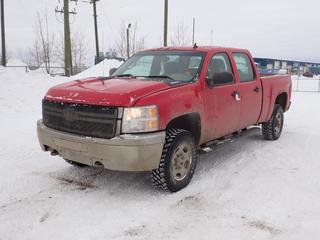 2011 Chevrolet Silverado 2500HD 4X4 Crew Cab Pickup c/w V8, A/T And LT265/70R17 Tires. Showing 462,267kms. VIN 1GC1KVCG0BF206553 *Note: Needs Engine As Per Tag, Rust, Dash Apart, Requires Repairs, Running Condition Unknown* *PL#19 **LOCATED @ 210 MACDONALD CRESCENT, FORT MCMURRAY, AB**