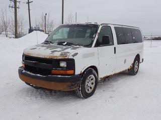 2010 Chevrolet Express Van c/w V8, A/T And LT245/75R17 Tires. Showing 530,978kms. VIN 1GNUHBD44A1123080 *Note: Rust, Dents, Service Stabilitrak* PL#58 **LOCATED @ 210 MACDONALD CRESCENT, FORT MCMURRAY, AB**