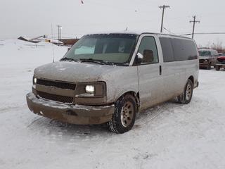 2013 Chevrolet Express AWD Van c/w V8, A/T And LT245/70R17 Tires. Showing 444,488kms. VIN 1GNSHBF41D1133316 *Note: Rust, Dents, Scratches* PL#71 **LOCATED @ 210 MACDONALD CRESCENT, FORT MCMURRAY, AB**