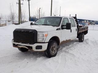 2015 Ford F250 Super Duty 4X4 Crew Cab Flat Deck c/w 6.2L, A/T, General 8ft X 7ft Deck And LT245/75R17 Tires. Showing 277,180kms. VIN 1FD7W2B67FEC05963 *Note: 4WD Shaft Needs To Be Hooked Up, Rust, Scratches, Dents* *PL#78 **LOCATED @ 210 MACDONALD CRESCENT, FORT MCMURRAY, AB**