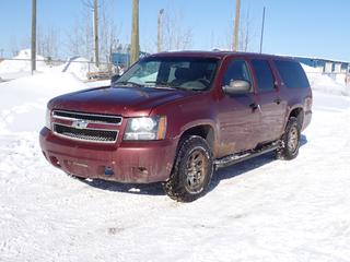2008 Chevrolet Suburban LS 4X4 SUV c/w 5.3L V8, A/T And LT265/70R17 Tires. Showing 345,557kms. VIN 1GNFK16378J218378 *Note: Rust, Scratches* PL#80 **LOCATED @ 210 MACDONALD CRESCENT, FORT MCMURRAY, AB**