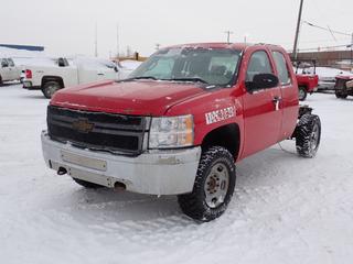 2012 Chevrolet Silverado 2500 4X4 Cab And Chassis c/w 6L, V8, A/T And LT265/70R17 Tires. Showing 287,640kms. VIN 1GC2KVCG3CZ124305 *Note: Air Intake Disconnected, Rust, Damage To Dash, Knock In Engine* *PL#5 **LOCATED @ 210 MACDONALD CRESCENT, FORT MCMURRAY, AB**