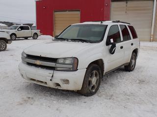 2006 Chevrolet Trailblazer LS 4X4 SUV c/w 4.2L, A/T And 245/65R17 Tires. VIN 1GNDT13S362336631 *Note: Unable To Verify Mileage, Rust, Scratches, Turns Over Does Not Start, Passenger Side Mirror Broken, Running Condition Unknown* PL#15 **LOCATED @ 210 MACDONALD CRESCENT, FORT MCMURRAY, AB**