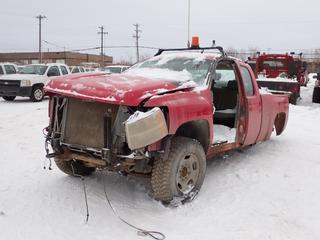 2013 Chevrolet Silverado 2500 4X4 Extended Cab Pickup c/w V8, A/T And LT265/70R17 Tires. Showing 128,651kms. VIN 1GC2KVCG5DZ364117 *Note: No Back Tires, Parts Only* *PL#30 **LOCATED @ 210 MACDONALD CRESCENT, FORT MCMURRAY, AB**