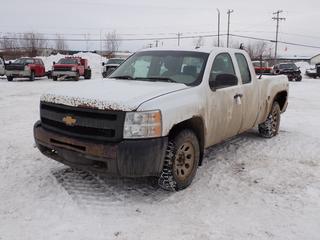 2011 Chevrolet Silverado 4X4 Extended Cab Pickup c/w V8, A/T And LT245/75R17 Tires. Showing 552,276kms. VIN 1GCRKPEA1BZ262216 *Note: Air Intake Missing, Rust, Tail Light Broken**PL#32 **LOCATED @ 210 MACDONALD CRESCENT, FORT MCMURRAY, AB**