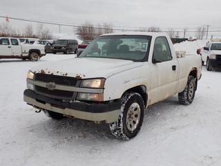 2005 Chevrolet Silverado 4X4 Pickup c/w 4.3L, A/T And LT265/70R17 Tires. Showing 226,801kms. VIN 1GCEK14X45Z304402 *Note: Rust, Dents, Scratches, Hole In Floor, Mirror Missing, No Wipers, Dash Panel Off* PL#45 **LOCATED @ 210 MACDONALD CRESCENT, FORT MCMURRAY, AB**