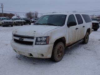 2008 Chevrolet Suburban LS SUV c/w 6L, V8, A/T And LT245/75R16 Tires. VIN 3GNGK26K58G142954 *Note: No Response From Ignition, Rust, No Power Window Switch Driver Side, Unable To Verify Mileage, Running Condition Unknown* PL#47 **LOCATED @ 210 MACDONALD CRESCENT, FORT MCMURRAY, AB**