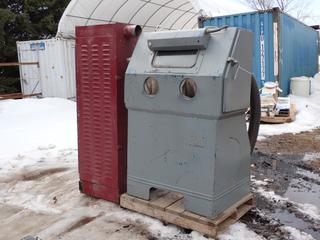 40in X 35in X 68in Zero Blast-N-Peen Sandblasting Cabinet c/w Century 115/230V Single Phase AC Motor And 2ft X 15in X 78in Baghouse **LOCATED IN EDMONTON**