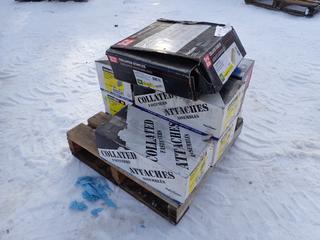 Qty Of Unused Grip Rite 18-Ga 1/4in Narrow Crown Galvanized Staples And Crisp-Air 16-Ga Medium Crown Galvanized Staples ** LOCATED IN EDMONTON**