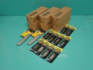 Qty Of (30) Unused Stanley 99 Retractable Utility Knives c/w (10) Packs Of Stanley Blades ** LOCATED IN EDMONTON**