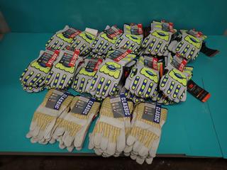 Qty of (23) Unused Pairs Of BDG Arc Tek Lined Work Gloves c/w (10) Unused Pairs Of BDG Classic One Size Work Gloves ** LOCATED IN EDMONTON**