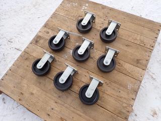 Qty Of (8) 5in Heavy Duty Cart Casters ** LOCATED IN EDMONTON**