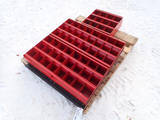 34in X 32in X 6in 48-Compartment Bolt Bin c/w 17in X 16in X 6in 12-Compartment Bolt Bin ** LOCATED IN EDMONTON**