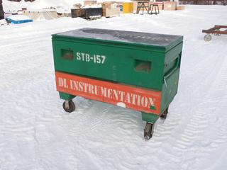 Greenlee 48in X 24in X 24in Storage Box c/w Assorted Supplies **LOCATED IN EDMONTON**