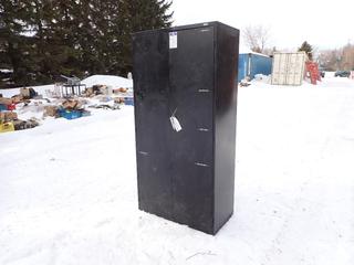 36in X 18in X 72in Storage Cabinet c/w Qty Of Welding Consumables, Cut-Off Discs And Assorted Supplies **LOCATED IN EDMONTON**