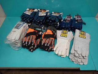 Qty Of Unused BDG Classic, Gander Brand Grain Leather Goat Skin, Watson And BDG Specialty Performance Size Large Work Gloves **LOCATED IN EDMONTON**