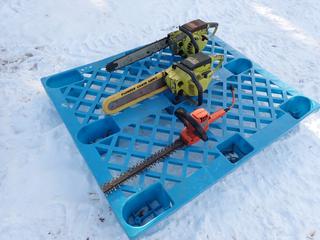 Pioneer P20 Chainsaw, Pioneer 1073 Chainsaw And Black & Decker Hedge Trimmer **LOCATED IN EDMONTON**